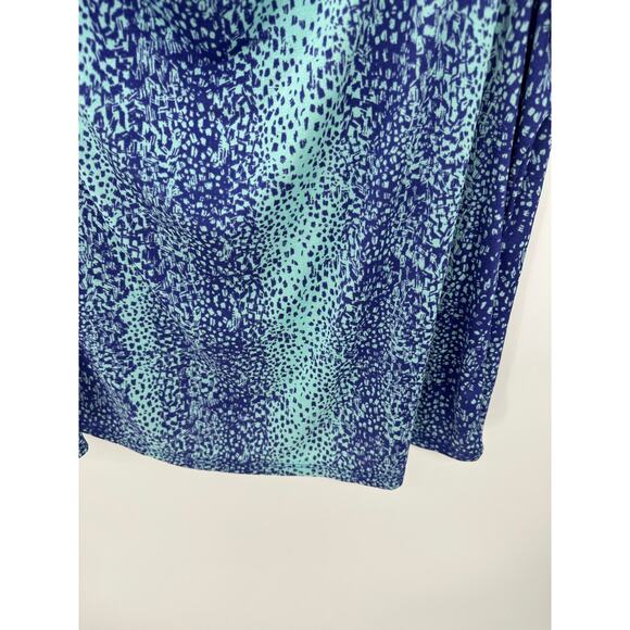 Jaclyn Smith Collection Top Women 3X Blue Purple Printed Short Sleeve Scoop Neck - Picture 4 of 8